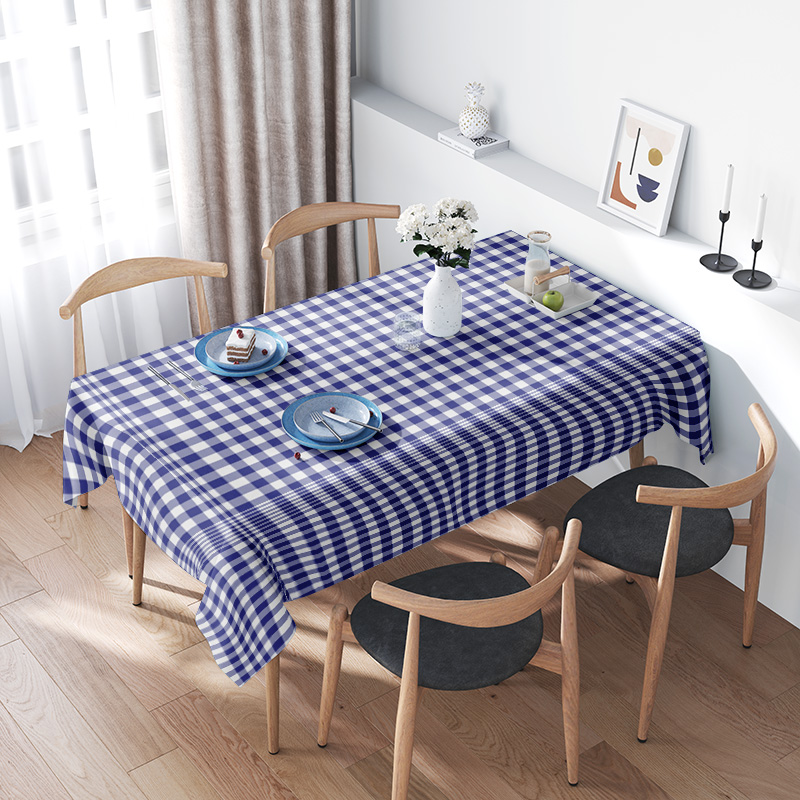 Home Textiles Premium - ผ้าปูโต๊ะลายตารางหมากรุกคลาสสิก - ผ้าลายตารางสีฟ้าคุณภาพระดับพรีเมียมสําหรับตกแต่งห้องรับประทานอาหารผ้าคลุมลายสก๊อตแบบพลิกกลับได้ทุกขนาด