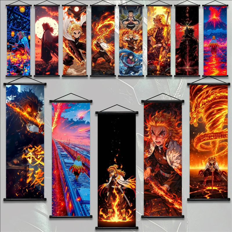 Home Textiles Products - ผ้าพิมพ์ลายอนิเมะ Demon Slayer Kyojuro Rengoku แบบ