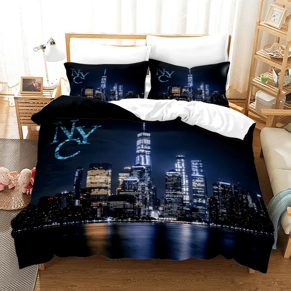 Home Textiles New York - New York City Night View ชุดเครื่องนอนชุด