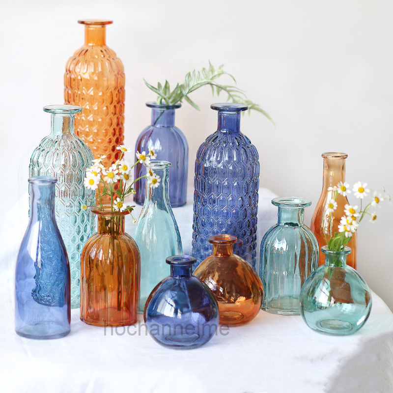 Xt Home Textiles - แจกันแก้วตกแต่งห้องนั่งเล่นขนาดเล็กสดดอกไม้แจกันสำหรับบ้านตาราง Decor ห้องนอนโมเดิร์น Terrarium หน้าแรกอุปกรณ์เสริม