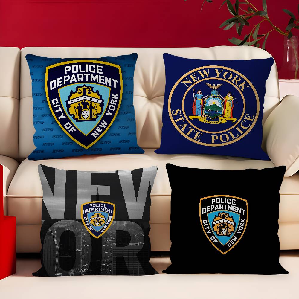 Home Textiles New York - หน่วยงานตำรวจเมืองนิวยอร์ก NYPD ปลอกหมอนอิง ปลอกหมอน โซฟาห้องนั่งเล่น ตกแต่งบ้าน