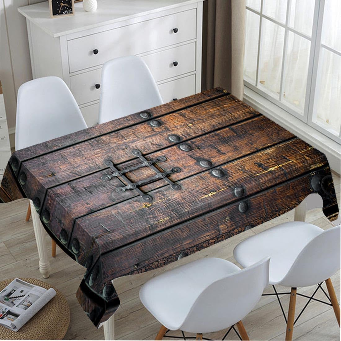 ผ้าปูโต๊ะลายประตูไม้โบราณยุคกล - Home Textiles Premium บทวิจารณ์และราคา