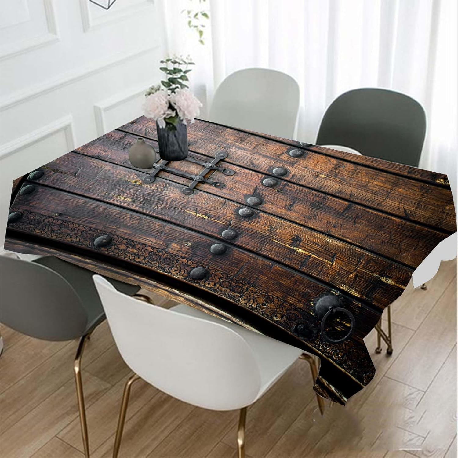 ผ้าปูโต๊ะลายประตูไม้โบราณยุคกล - Home Textiles Premium บทวิจารณ์และราคา