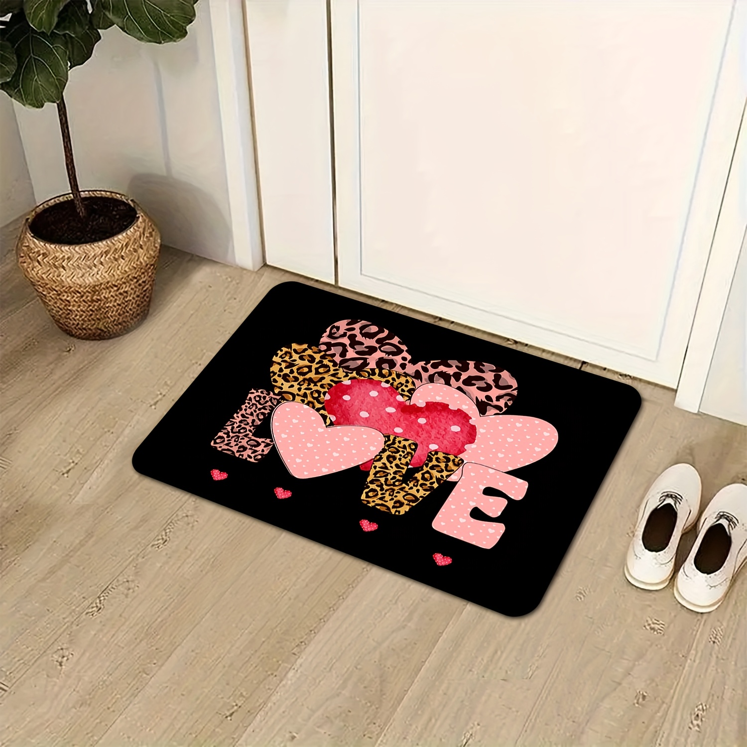 พรมเช็ดเท้าลายหัวใจเสือดาว พรม - Home Textiles Premium บทวิจารณ์และราคา