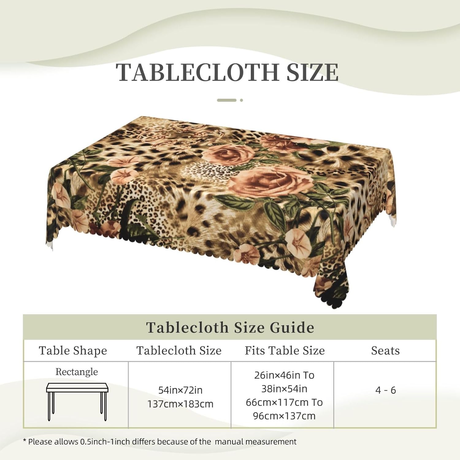 ผ้าปูโต๊ะลายดอกกุหลาบเสือดาวสุ - Home Textiles Premium บทวิจารณ์และราคา