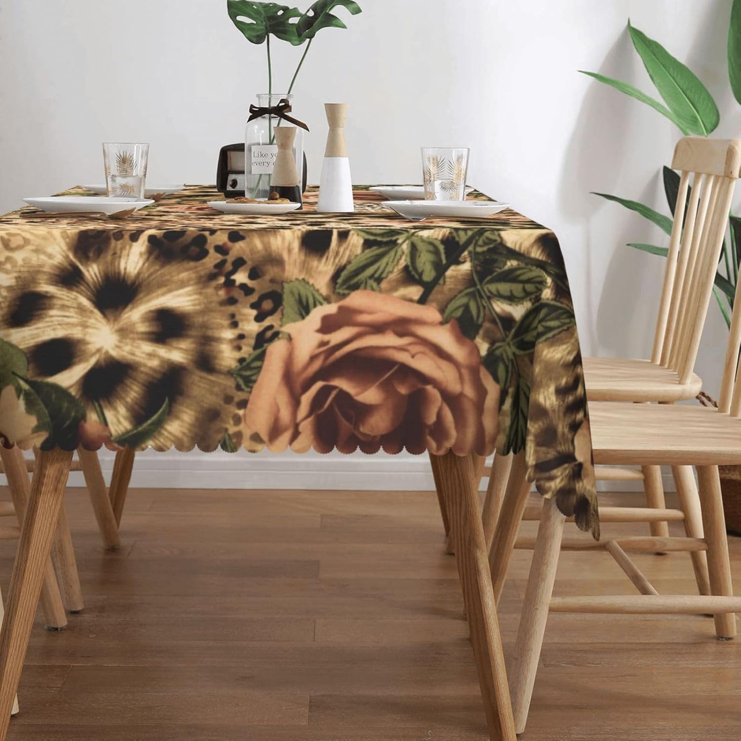 ผ้าปูโต๊ะลายดอกกุหลาบเสือดาวสุ - Home Textiles Premium บทวิจารณ์และราคา