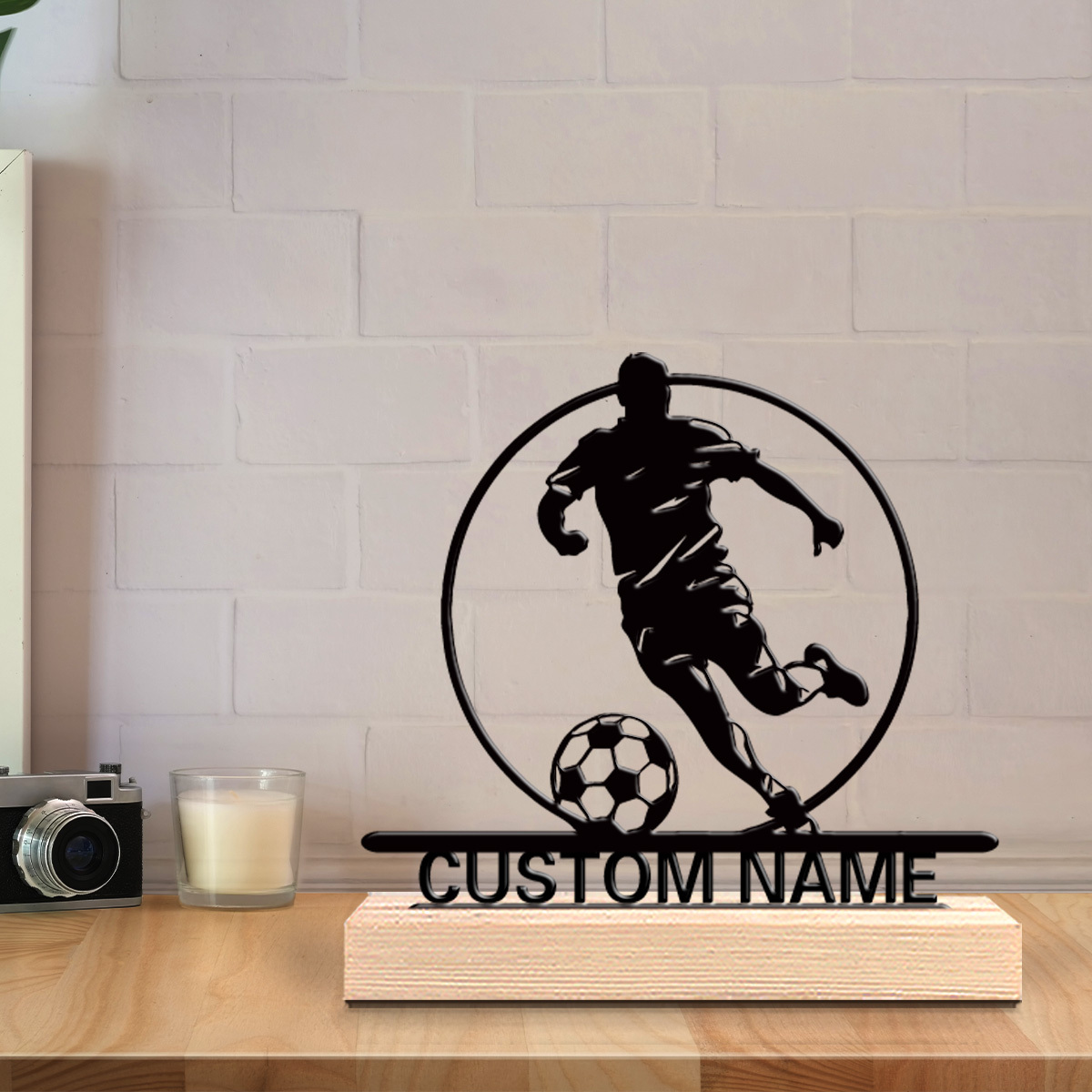 รูปปั้นนักฟุตบอลโลหะสั่งทำพร้อ - Home Textiles Products บทวิจารณ์และราคา