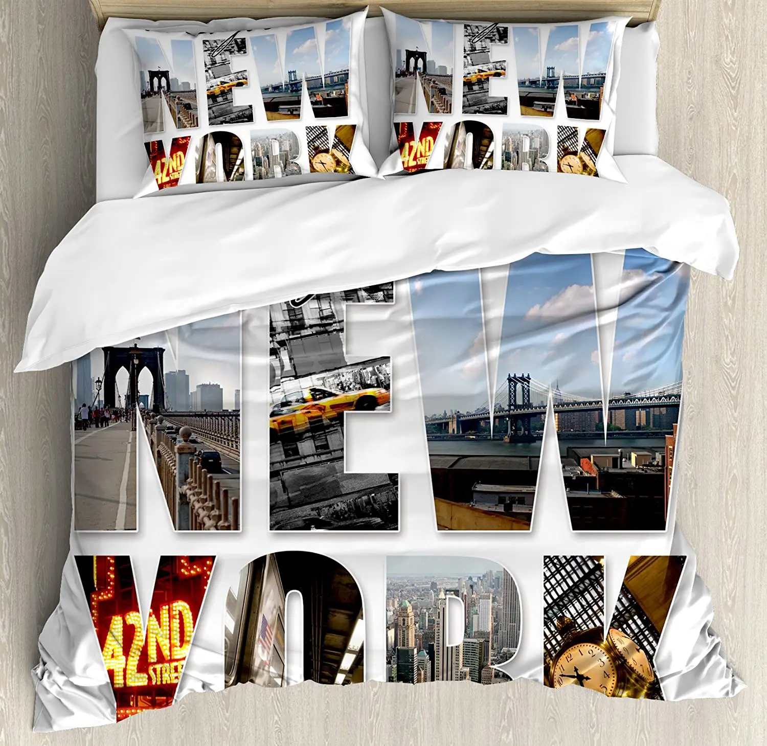ชุดเครื่องนอน 3 ชิ้น สีเทา ลาย - Home Textiles New York บทวิจารณ์และราคา