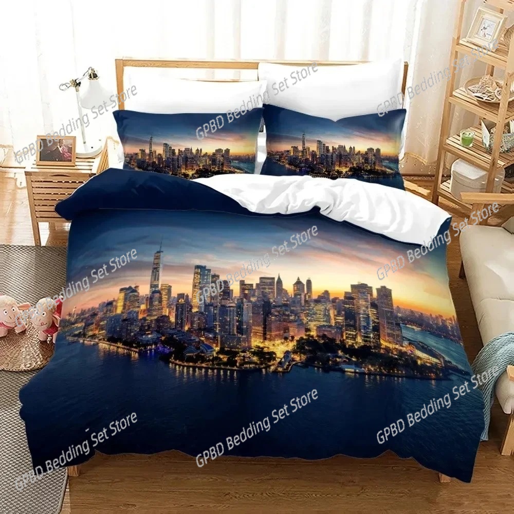 ชุดเครื่องนอนลายวิวกลางคืนของน - Home Textiles New York บทวิจารณ์และราคา