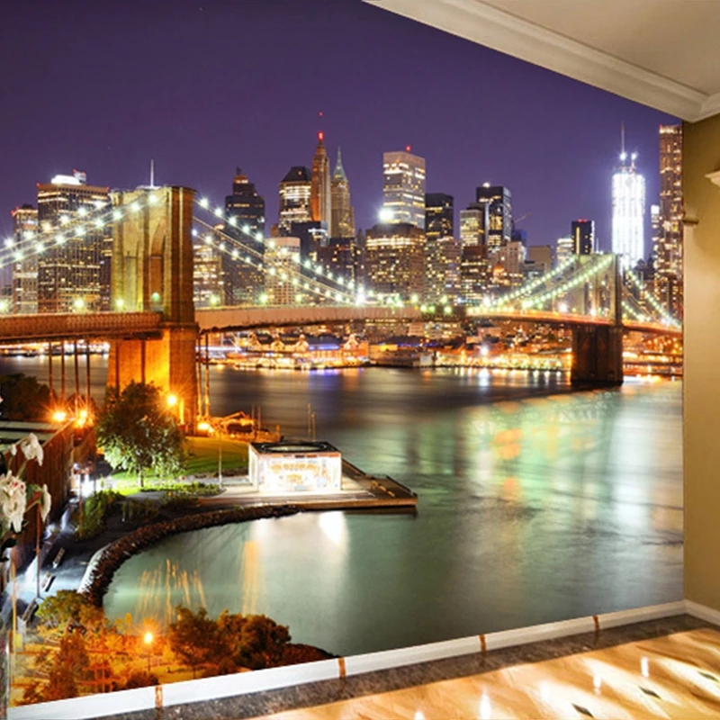 ภาพจิตรกรรมฝาผนัง 3D แบบปรับแต - Home Textiles New York บทวิจารณ์และราคา